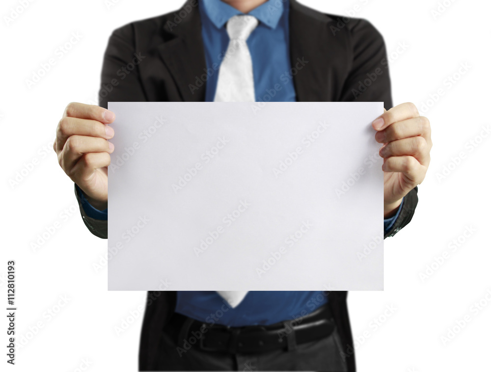 blank sheet of paper in hand blank sheet of paper in hand