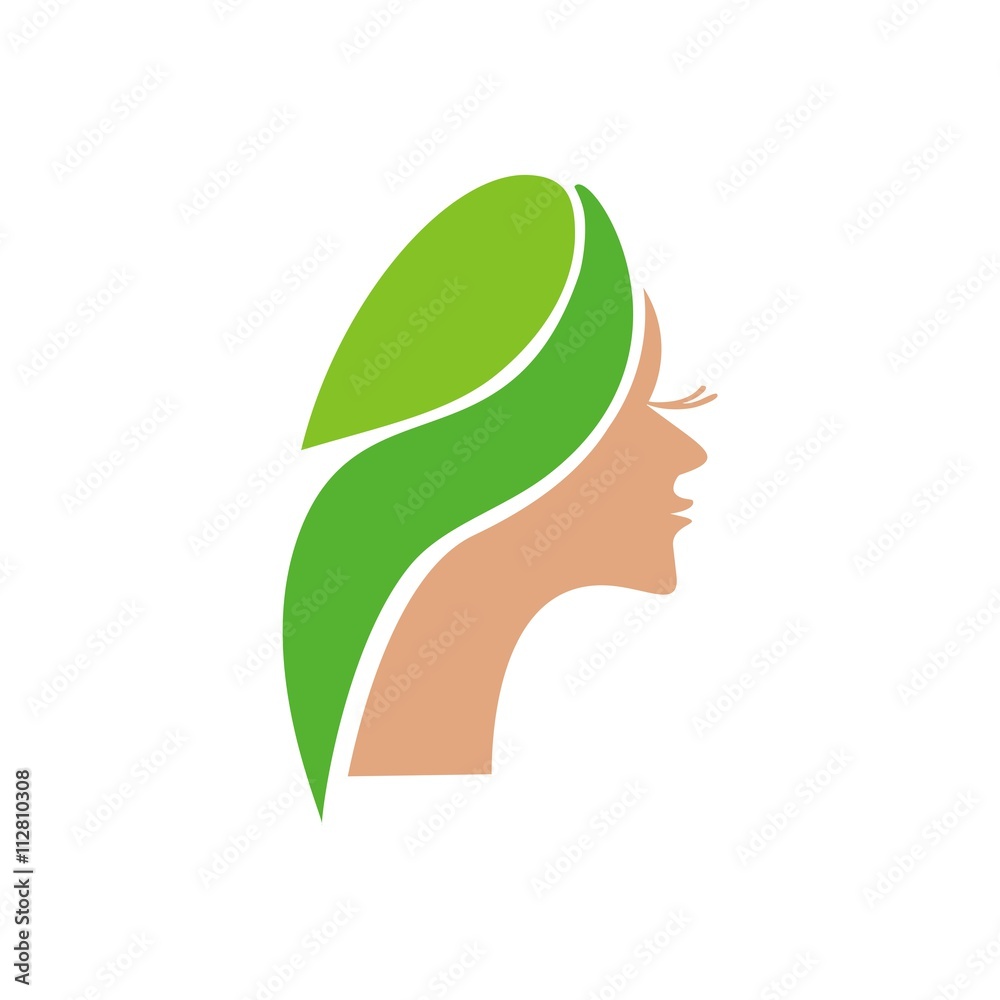 Beauty cosmetics female fashion face with hair Beauty cosmetics female fashion face with hair