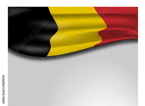 Flag of Belgium on blank grey background 