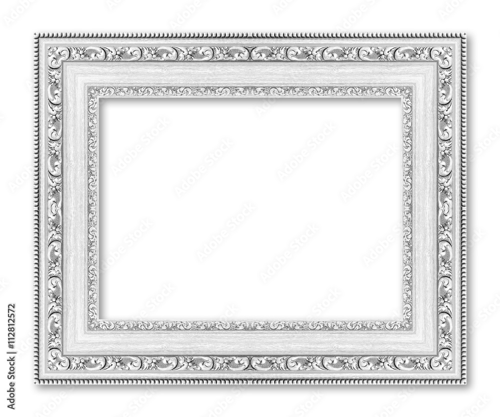 White picture frame isolated on white background