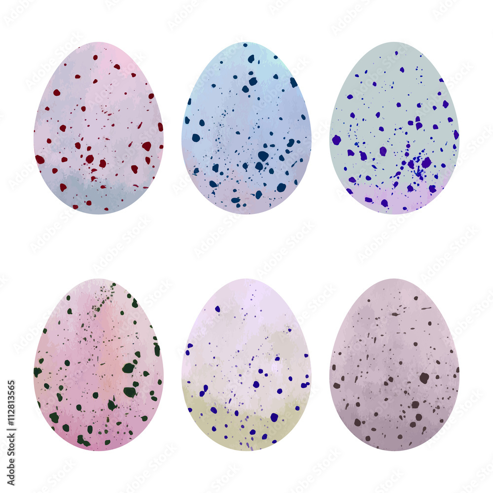 Watercolor Easter eggs set. Watercolor Easter eggs set.