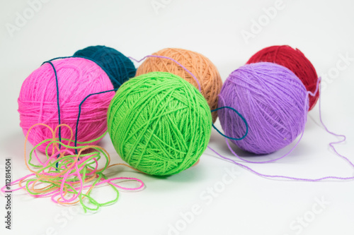 yarn ball on white background isolated