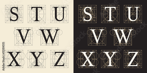 Designing Initials, vintage style. Letters S - Z