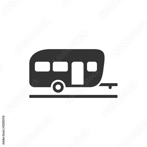 Icono de caravana sobre fondo blanco