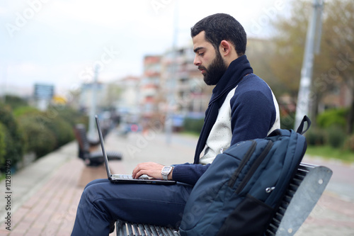 Young man in park