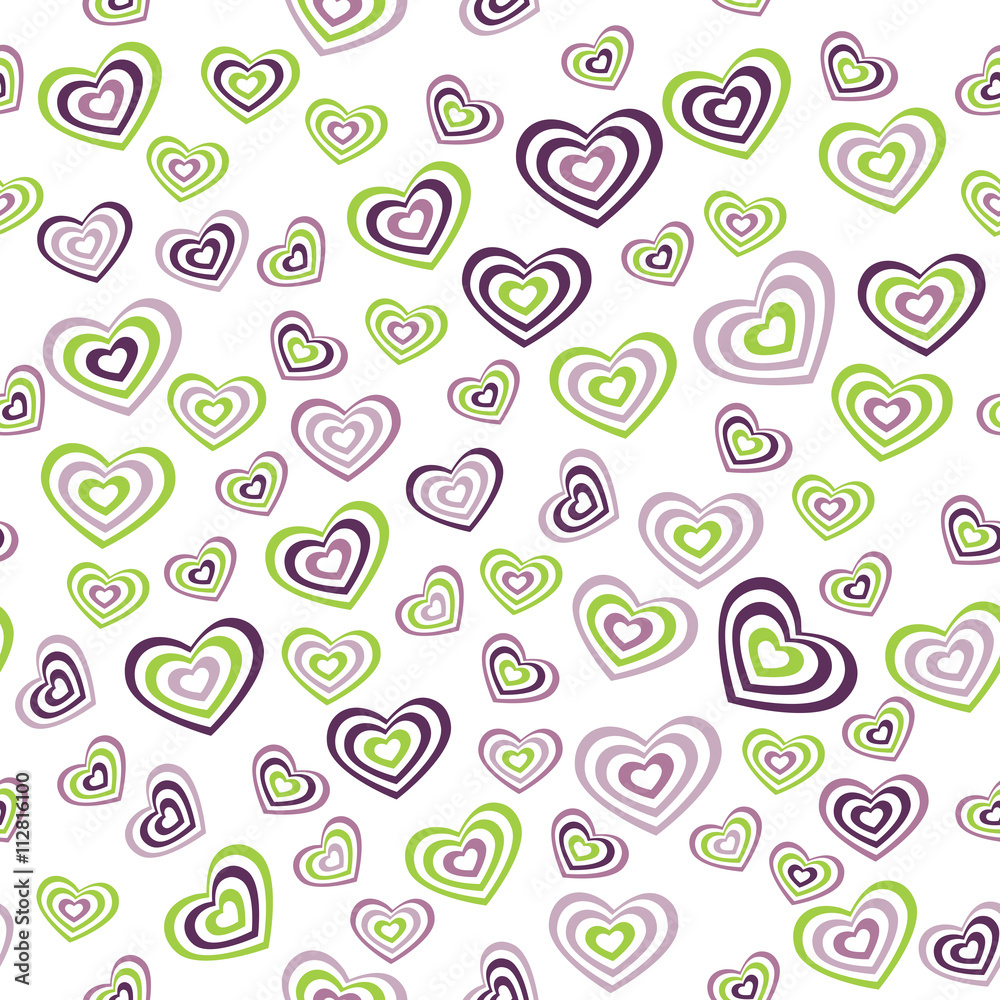 Seamless pattern heart green, purple on white background. wedding marriage ceremony Valentines Day. Vector Seamless pattern heart green, purple on white background. wedding marriage ceremony Valentines Day. Vector