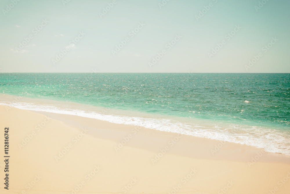 Empty sea and beach background with copy space