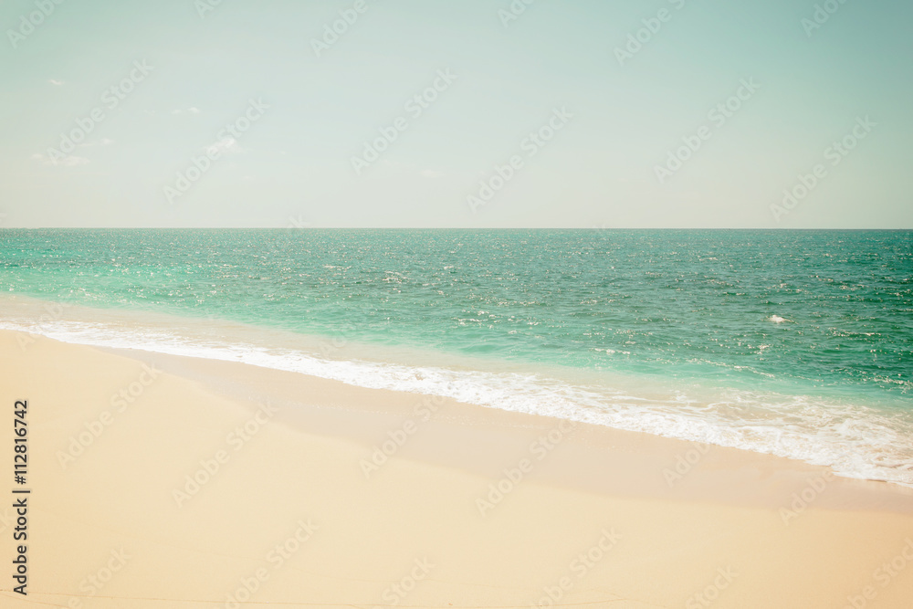 Empty sea and beach background with copy space