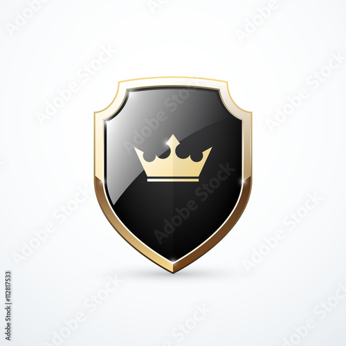 Gold and black shield with crown