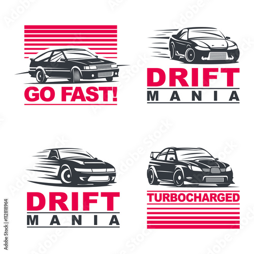 Fotografiet drift cars set