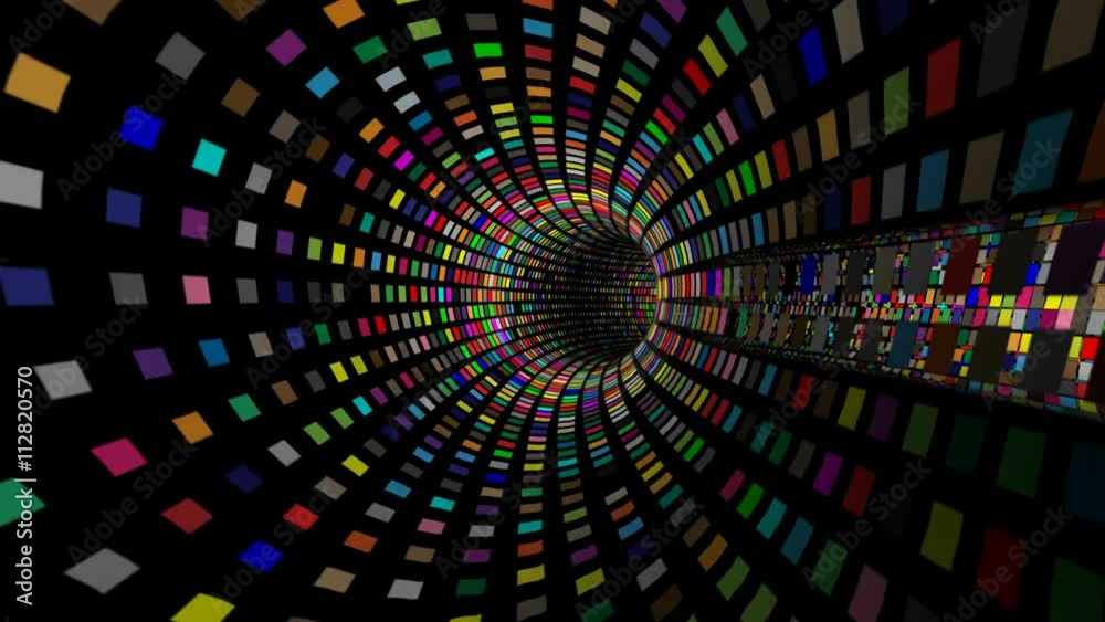 Colorful squares tunnel