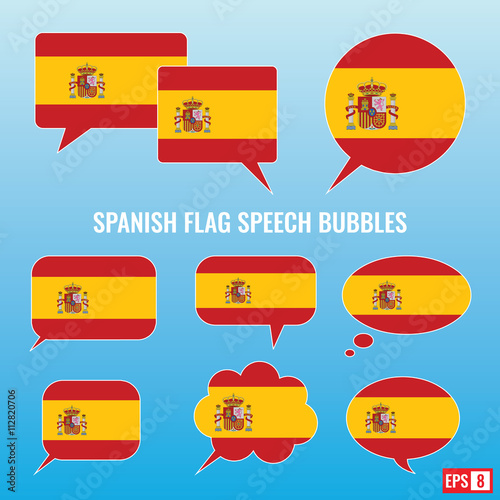 Spanish Flag Speech Bubbles