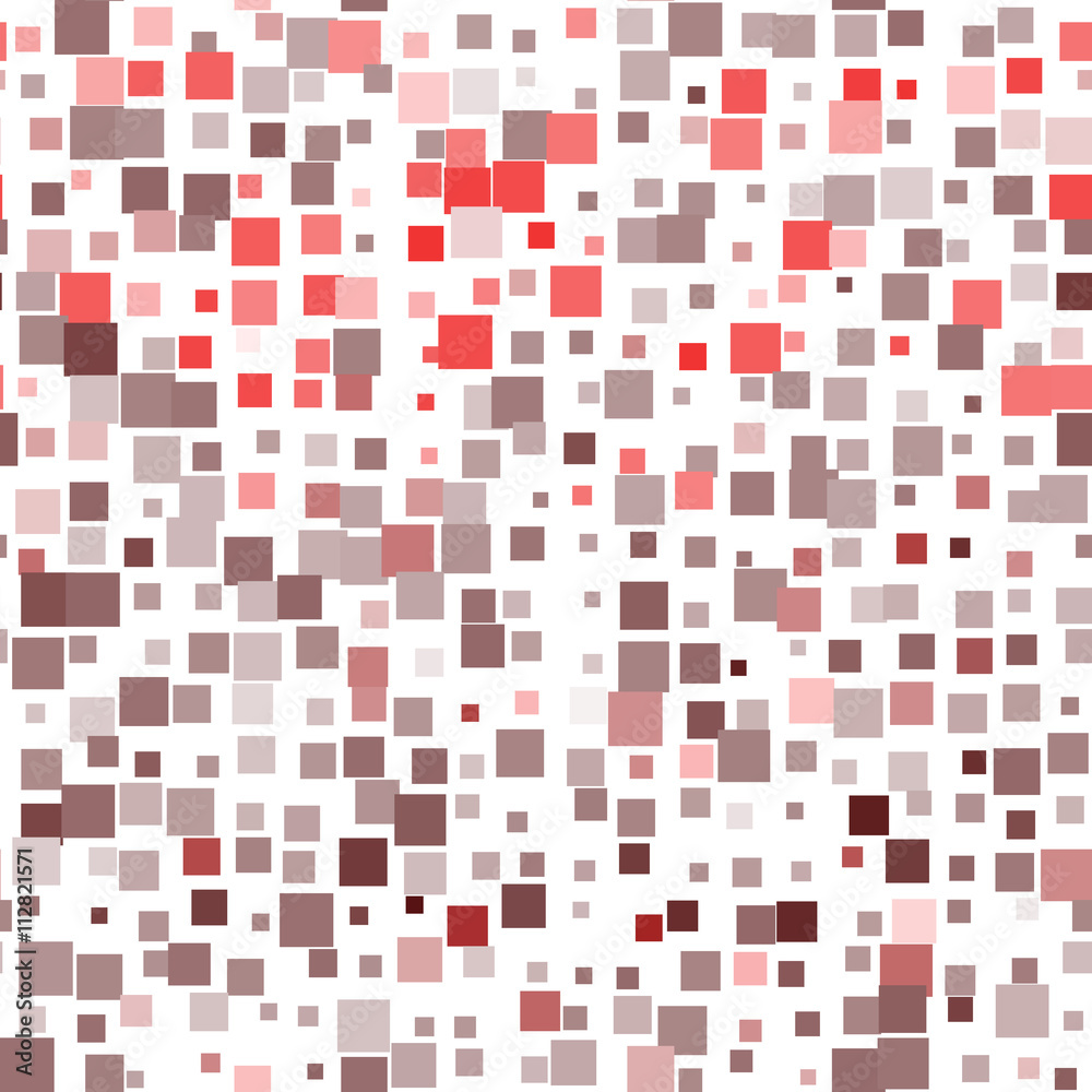 Fototapeta premium Mosaic red seamless pattern on white background. Vector