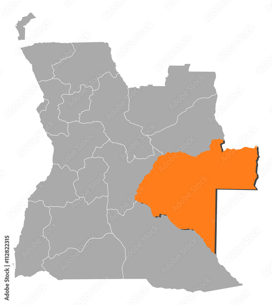 Map - Angola, Moxico
