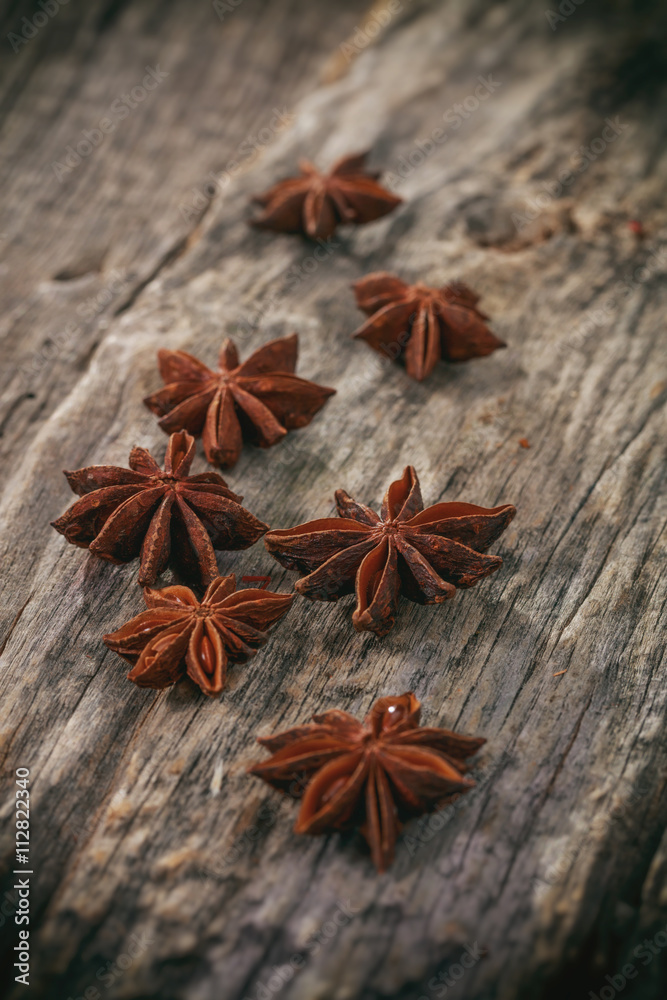 Heap of Star Anise, on wooden surface. Heap of Star Anise, on wooden surface.