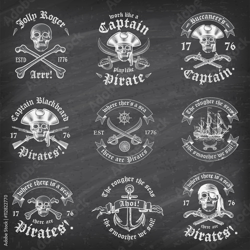 Chalkboard Death Pirate Logos