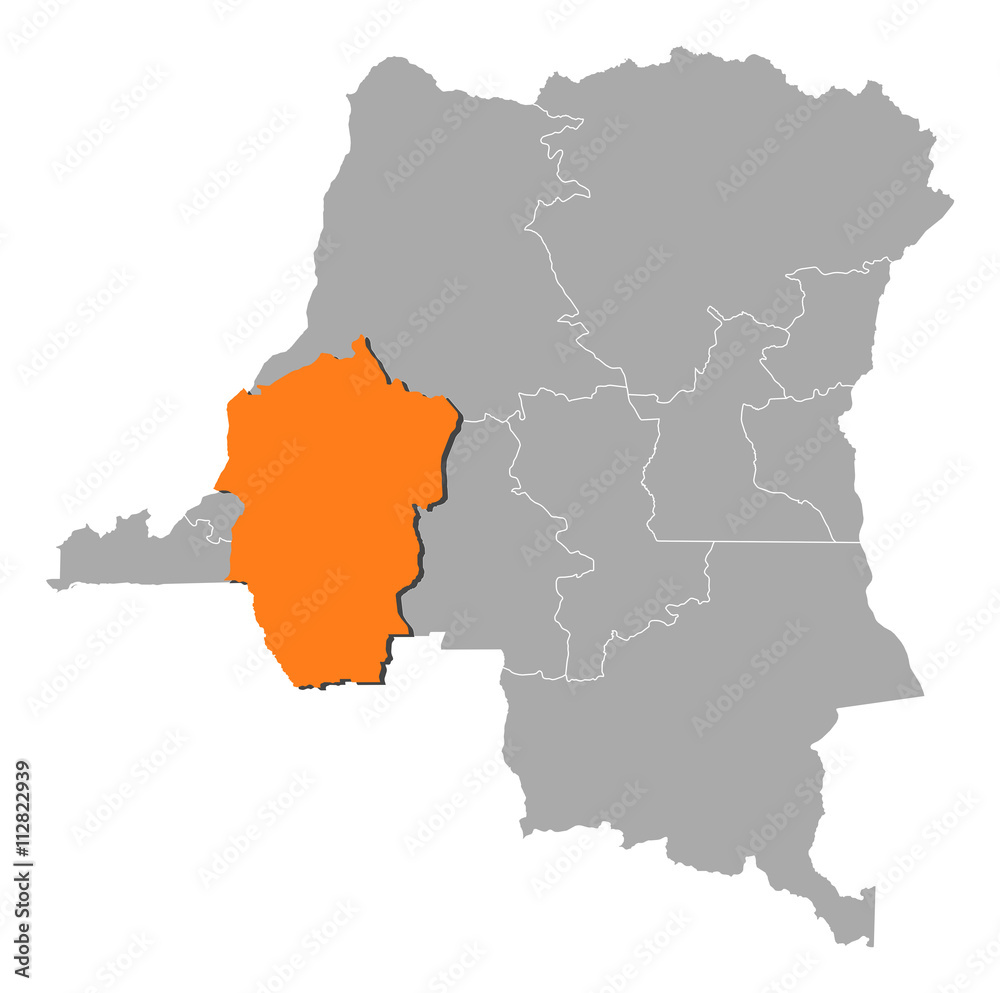 Map - Democratic Republic of the Congo, Bandundu
