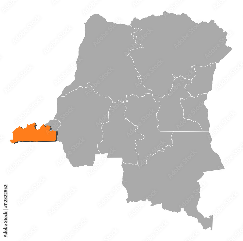Map - Democratic Republic of the Congo, Bas-Congo