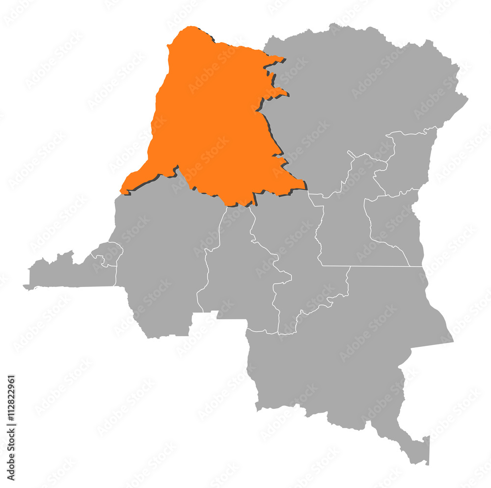 Map - Democratic Republic of the Congo, Équateur