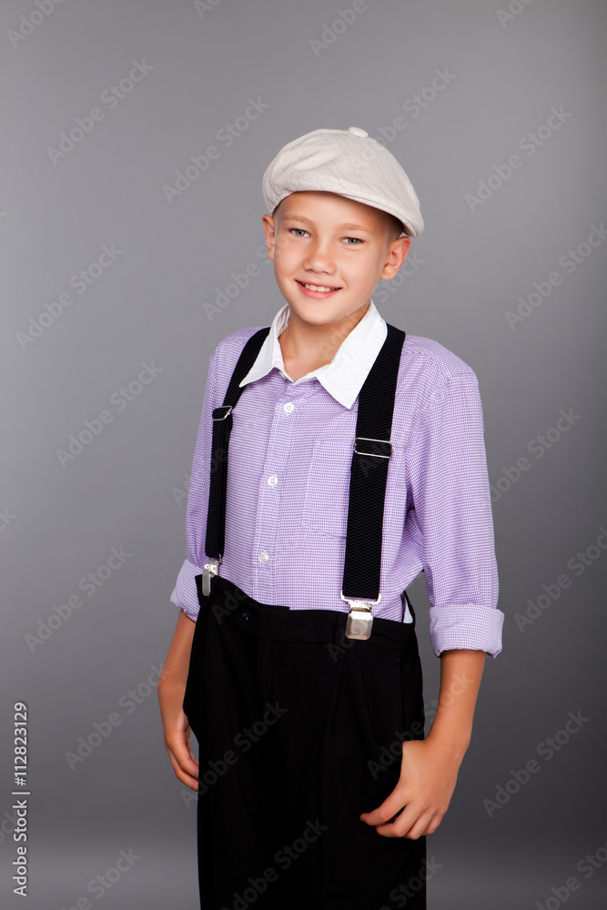 Old fashioned boy looking to the camera Old fashioned boy looking to the camera
