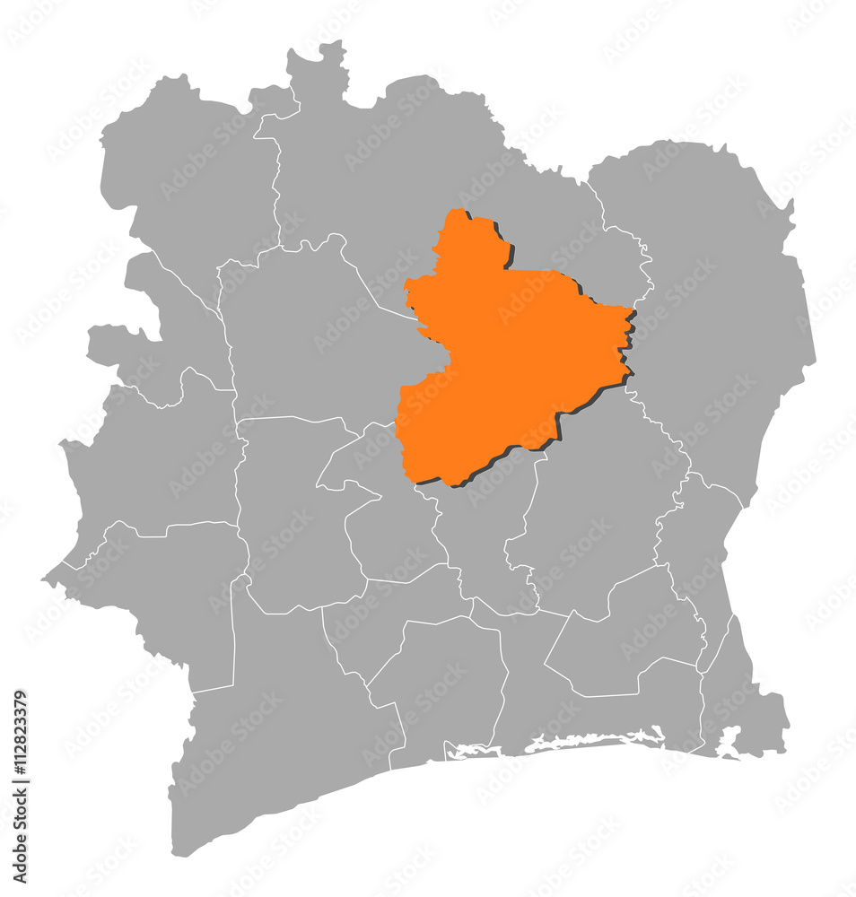 Map - Ivory Coast, Vallée du Bandama
