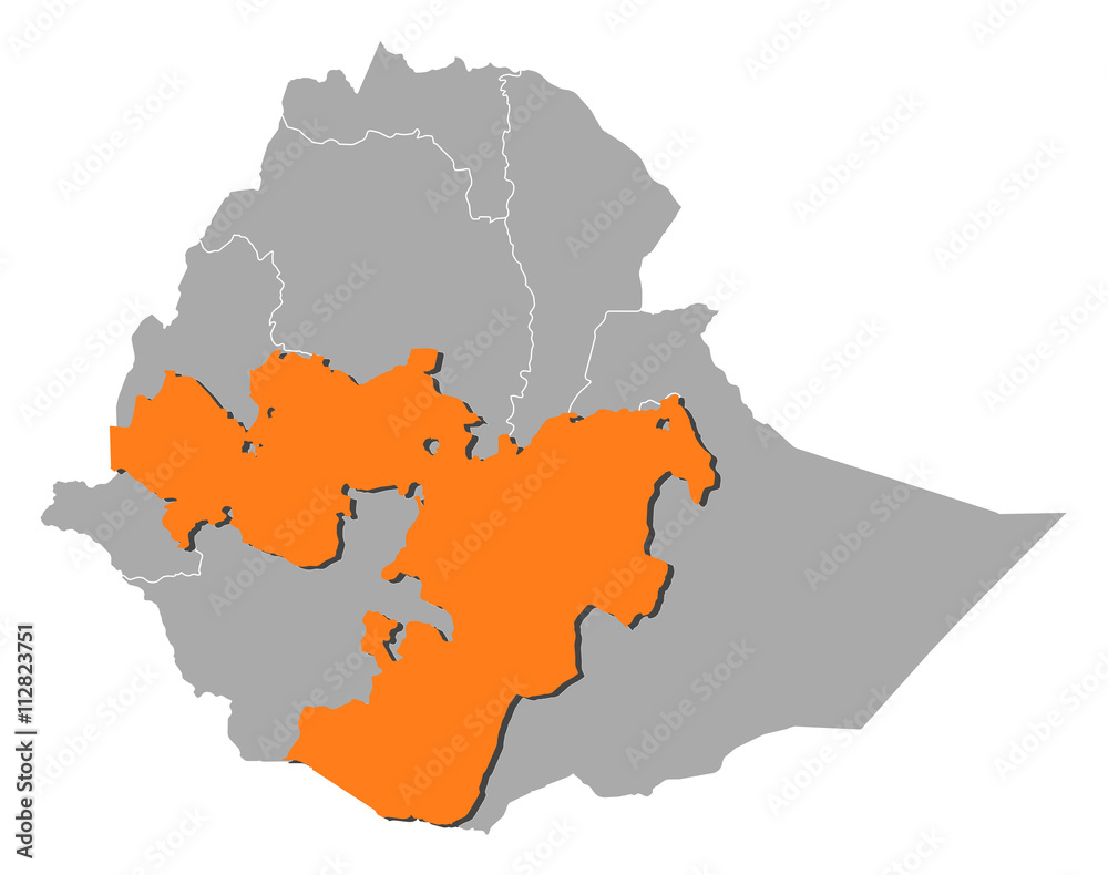 Obraz premium Map - Ethiopia, Oromia