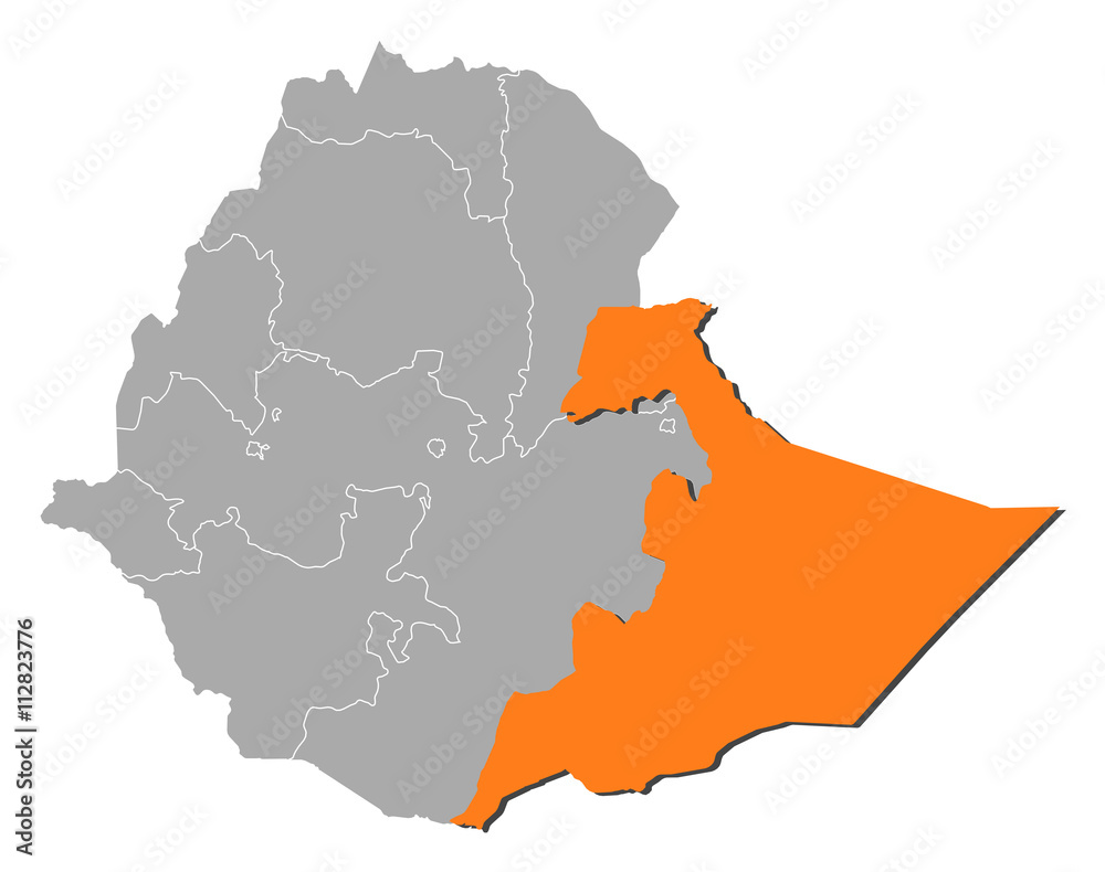 Fototapeta premium Map - Ethiopia, Somali
