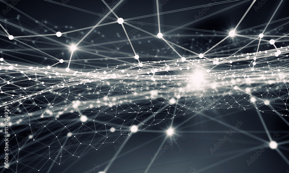 Obraz premium Connected lines background .3D render