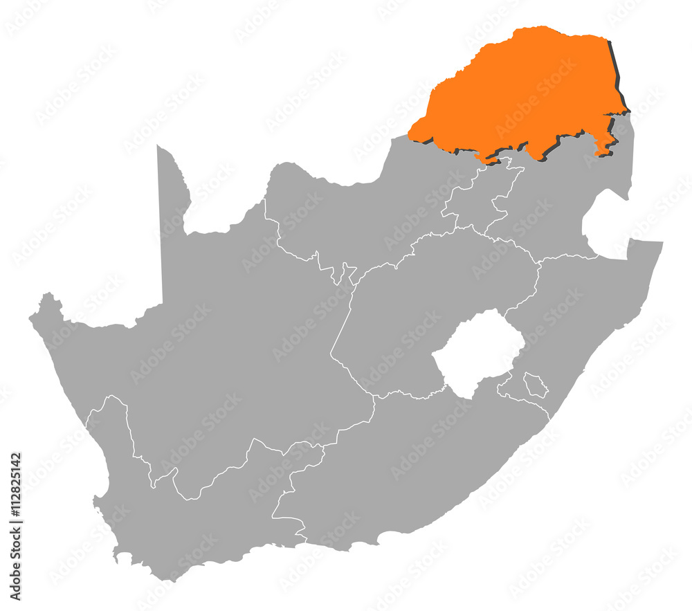 Fototapeta premium Map - South Africa, Limpopo