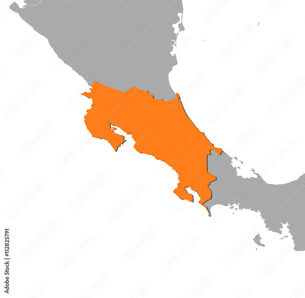 Obraz premium Map - Costa Rica