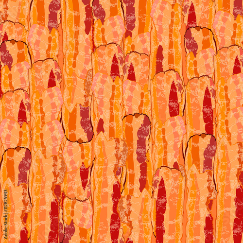 Texture with bacon strip design. Sliced bacon pattern. Vector Illustration