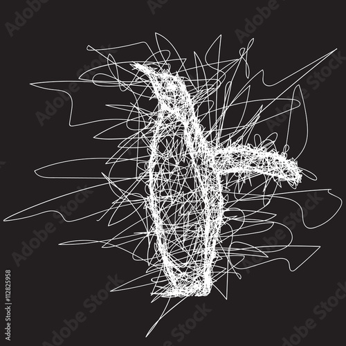 T-shirt graphics. Simple drawing liner. Doodle. Children's drawing. Penguin
