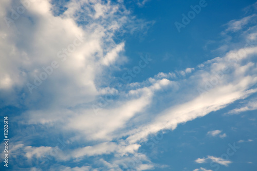 blue sky background with  clouds ,blur,selective focus