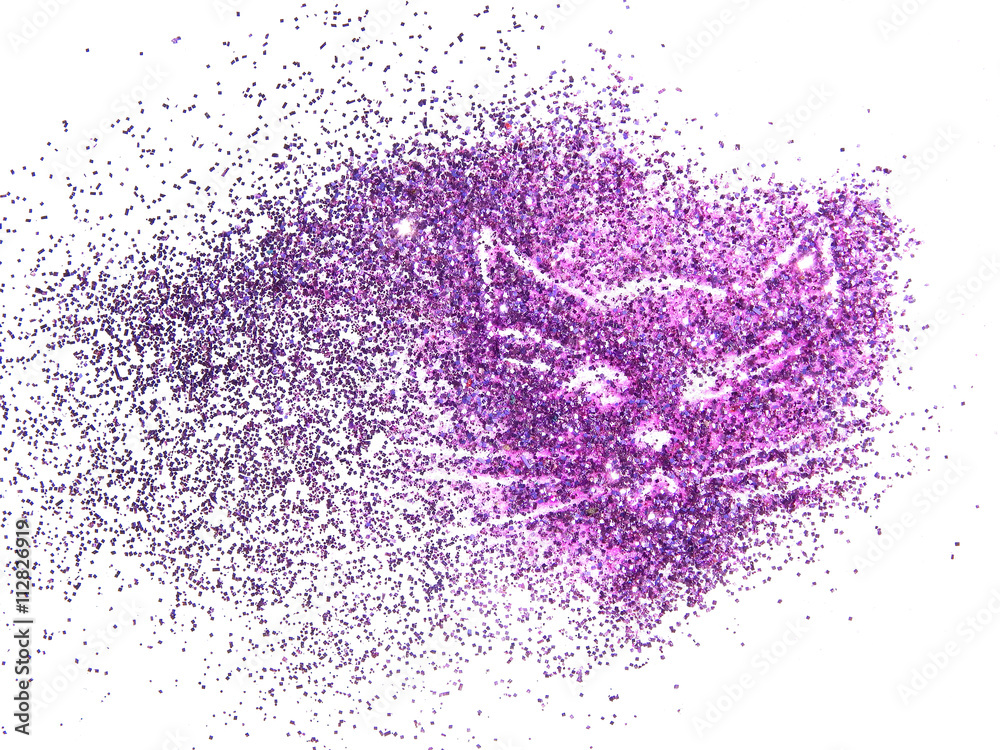Beautiful cat of purple glitter on white background Beautiful cat of purple glitter on white background