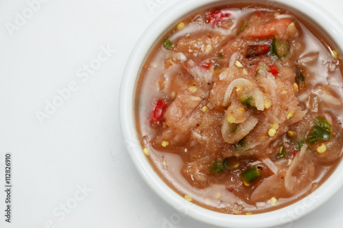 Thai style chili sauce and vegetable, Thai food
