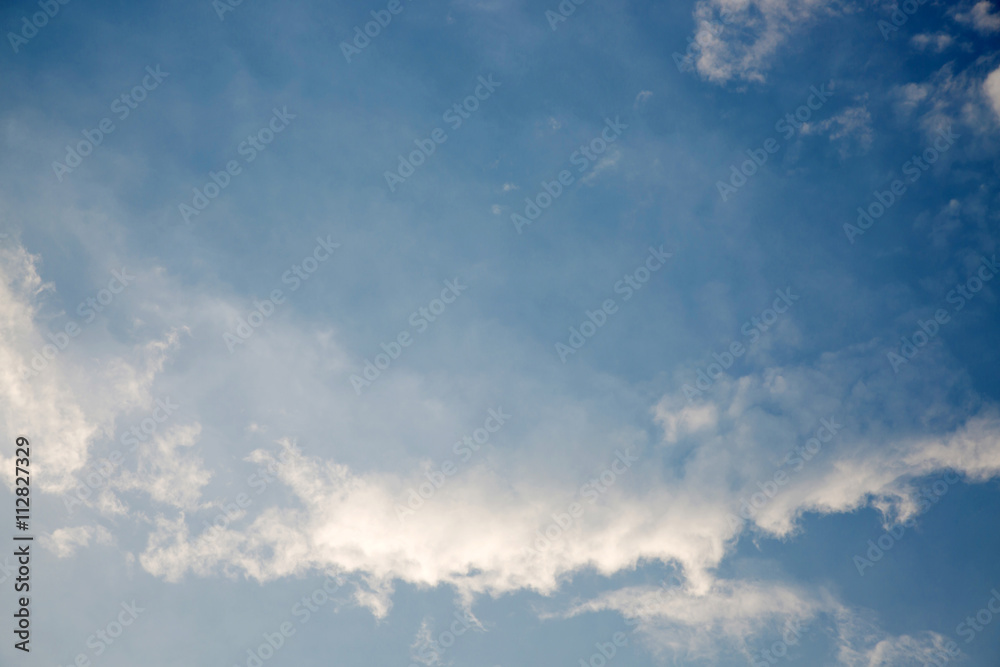 blue sky background with  clouds ,blur,selective focus