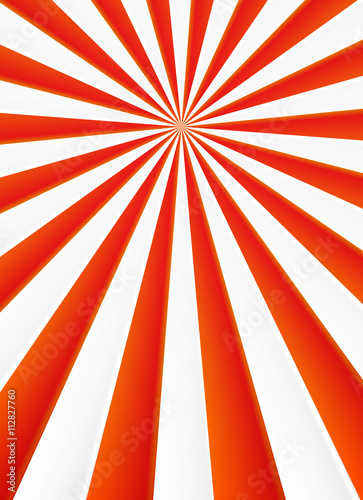 Red and white rays abstract circus poster background
