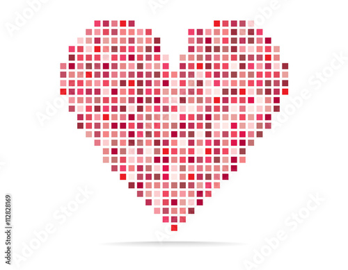 color vector pixels heart icon isolated on white background