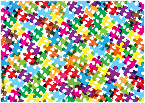 colorful bright vector puzzle pieces background