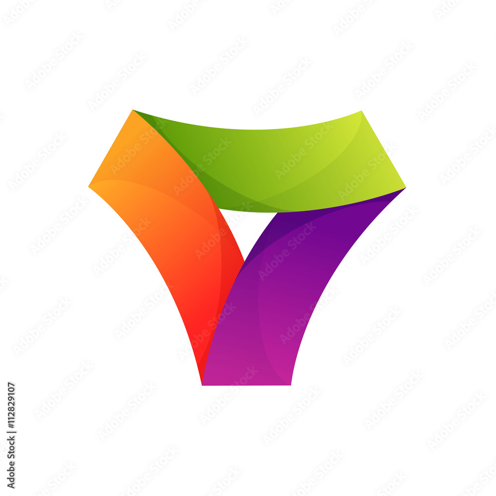 Triangle logo. Triple infinite loop icon. Triangle logo. Triple infinite loop icon.