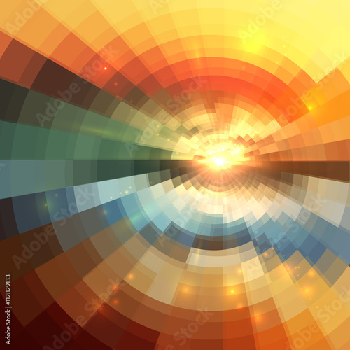 Fototapeta Naklejka Na Ścianę i Meble -  Abstract colorful circle technology mosaic background