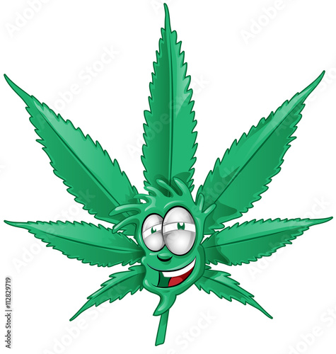 fun marijuana cartoon on white background