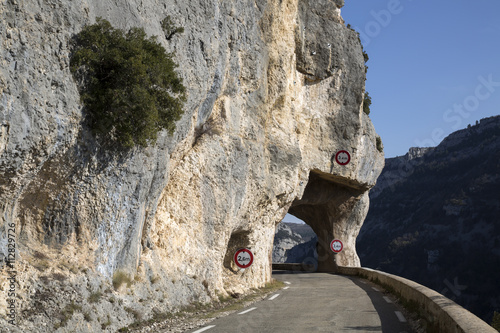 Open Road and Tunnel on Nesque Canyon Pass, Provence