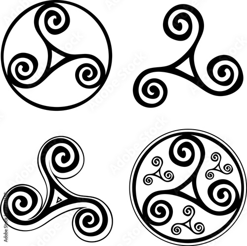 Black celtic triskels vector set