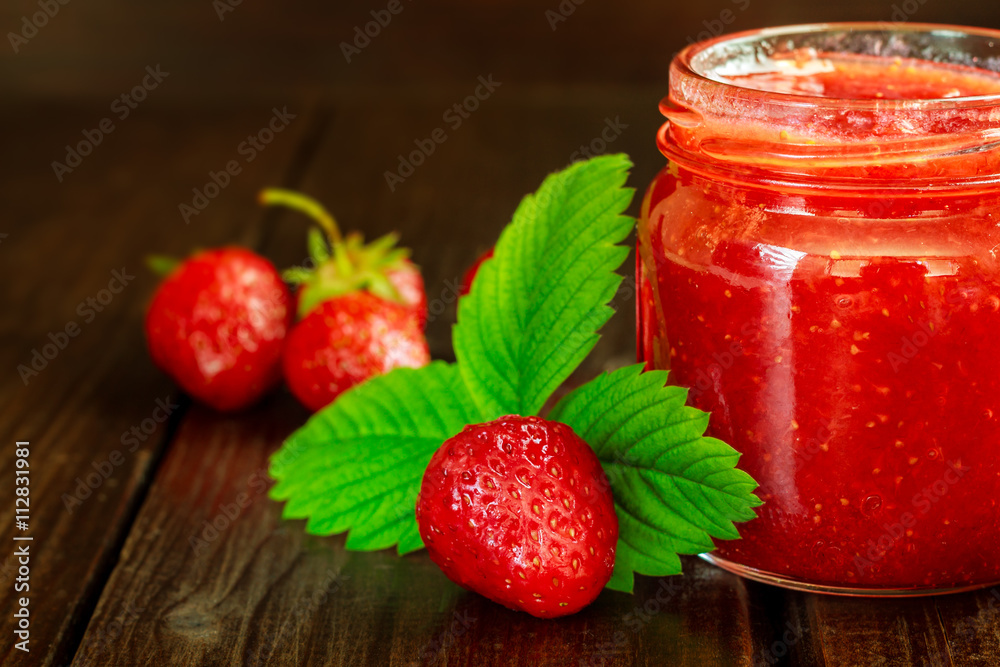 Jar of strawberry jam Jar of strawberry jam