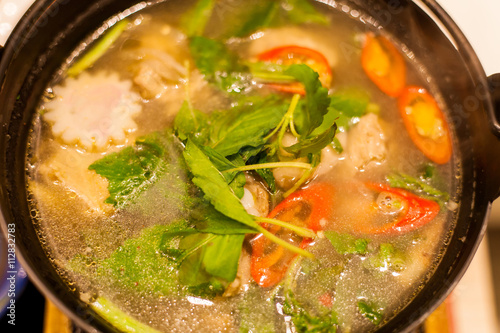 Thai Food Tomyum for healthy delicious; Thailand culture asia cooking