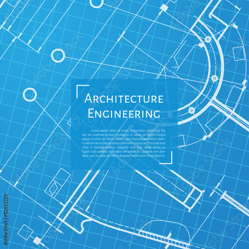 Vector technical blueprint of mechanism