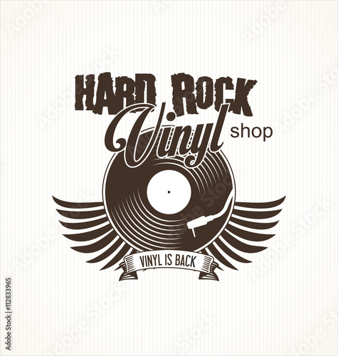 Hard rock vinyl record retro background