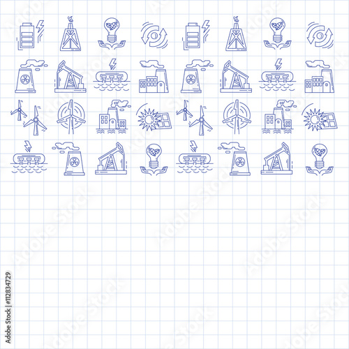 Energy Ecology and Pollution Vector set of icons © helen_f