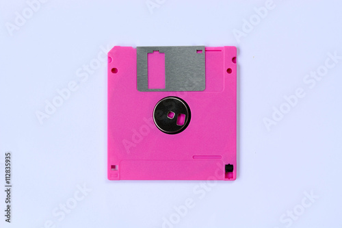 colorful floppy disk or diskette isolated on white background, f